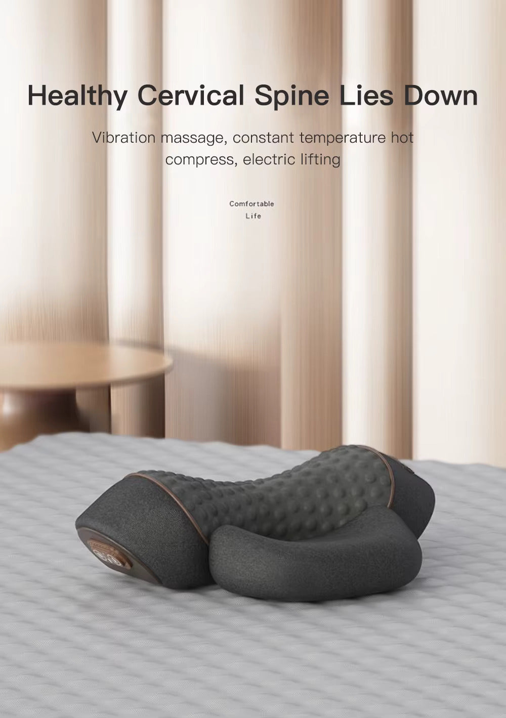 Electric Neck Massager Cervical Pillow Hot Compress with Vibration Fast 5-8 Day Delivery FREE SHIPPING