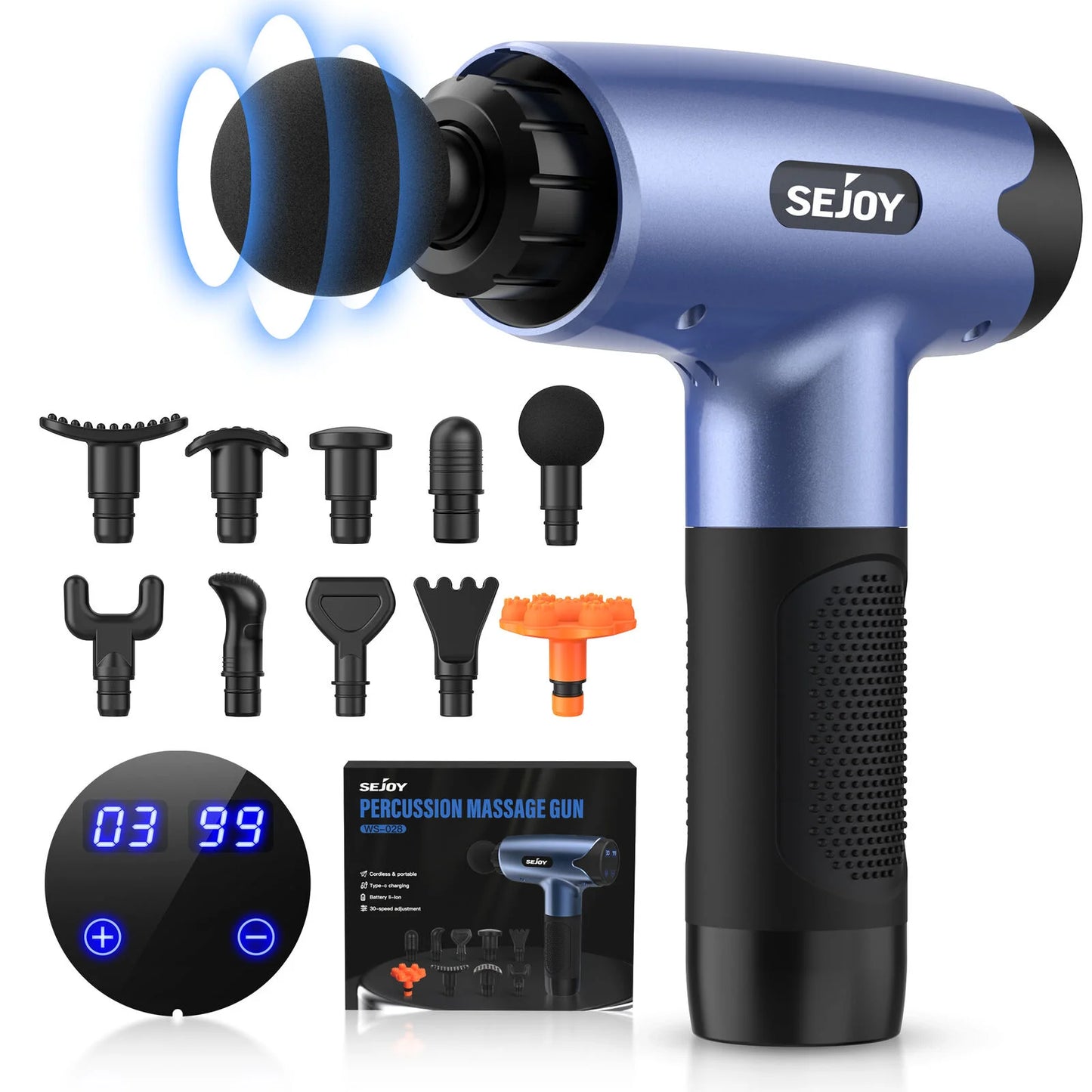 Massage Gun  30 Speed Deep Tissue for Athletes Percussion Massager 10 Heads