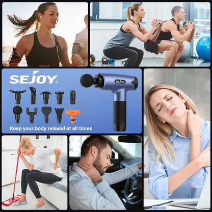 Massage Gun  30 Speed Deep Tissue for Athletes Percussion Massager 10 Heads